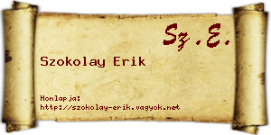 Szokolay Erik névjegykártya