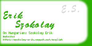 erik szokolay business card